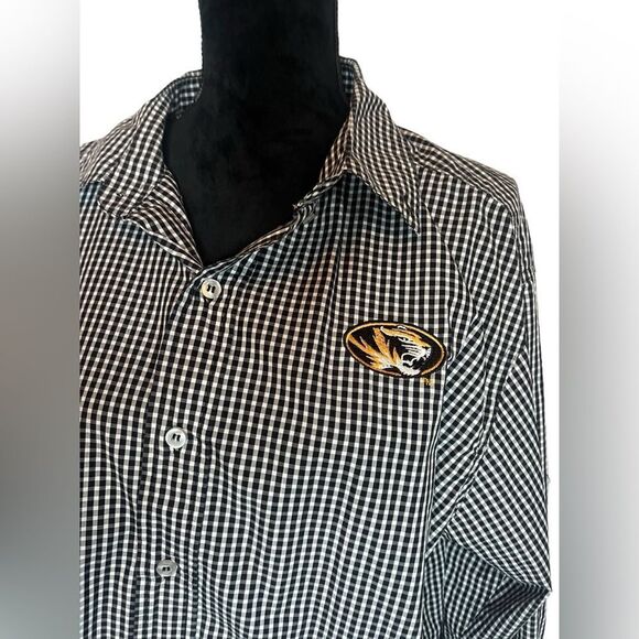 UNIVERSITY OF MISSOURI MIZZOU TIGERS CHECKERED LONG SLEEVE BUTTON UP MENS XL - Picture 3 of 8